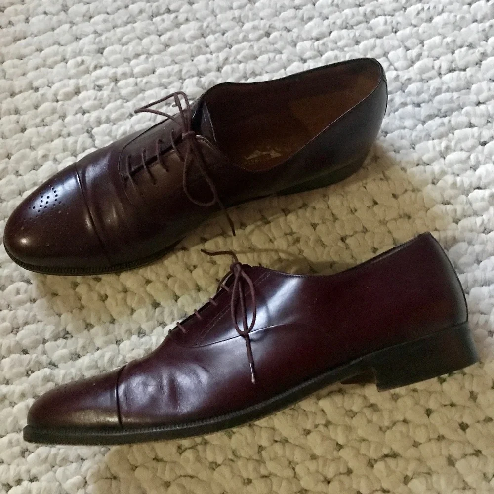 Salvatore Ferragamo Toecap Oxford Dress Shoes 10 D